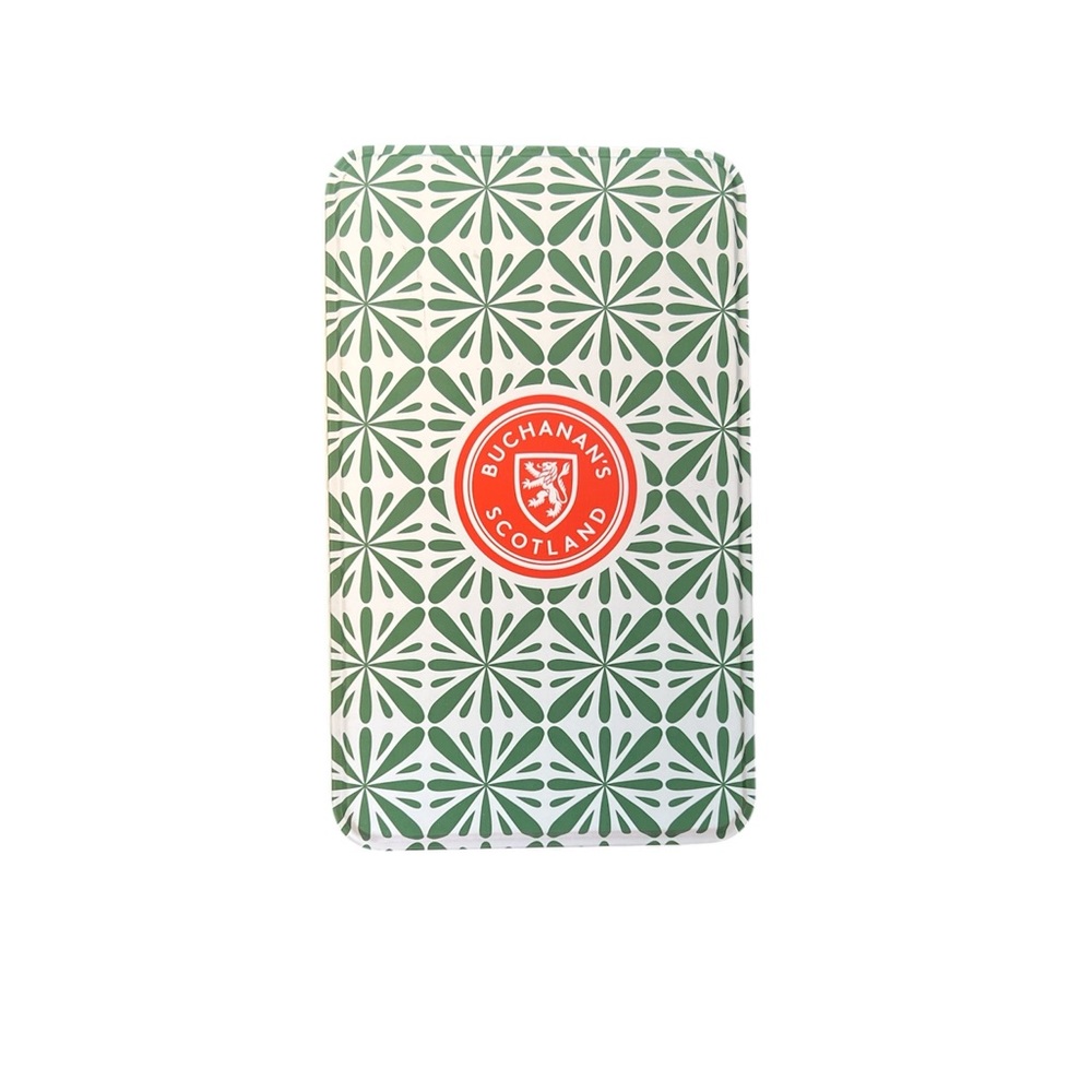Buchanan's Scotland’s Domino set  - Green & White Floral Pattern tin box